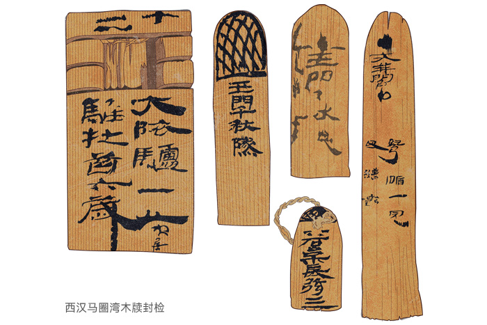 西漢馬圈灣木牘封檢 西漢馬圈灣木牘封檢